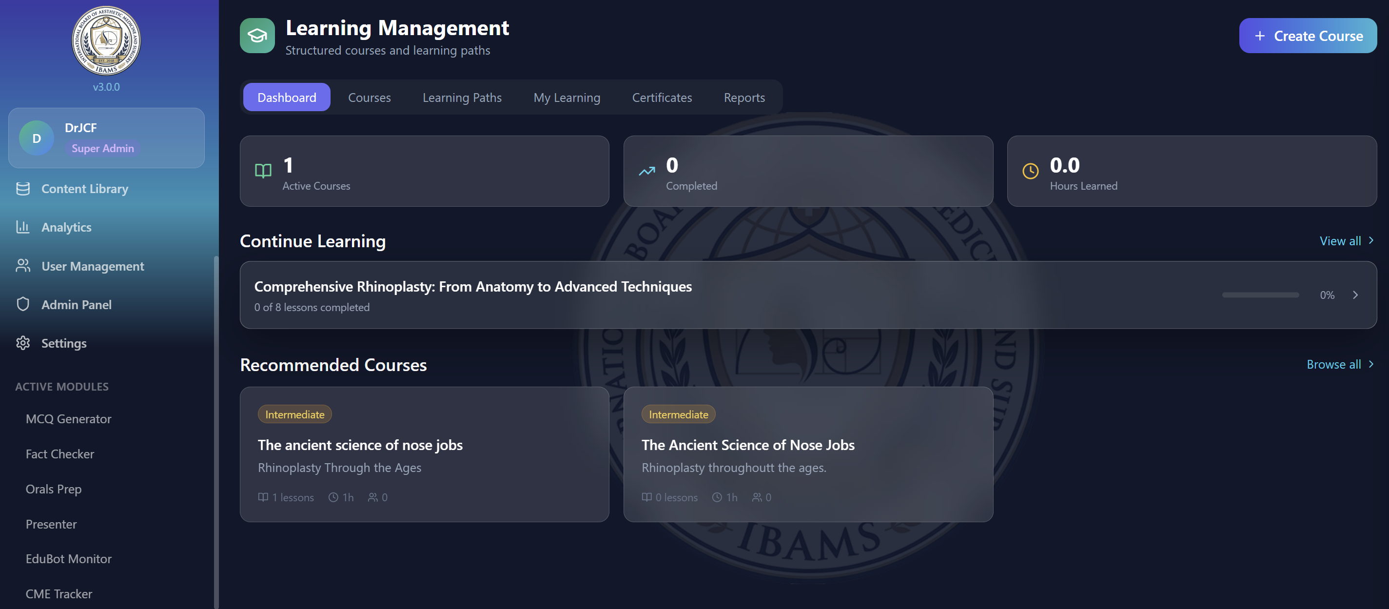 EdAI Systems platform dashboard